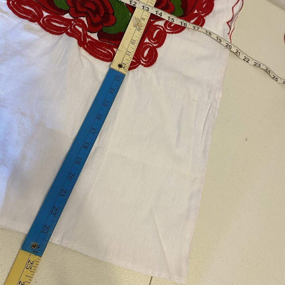 Vintage Mexican Blouse Shirt Top Embroidered Flowers Huipil Chiapas Sz S/M Frida - Picture 2 of 8